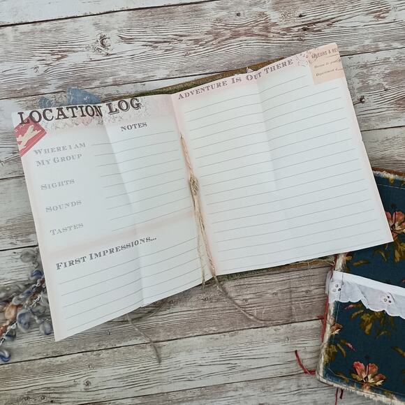 Small Red Floral Junk Journal, Handmade Recycled Journal, Chunky Junk Journal - Picture 13 of 16